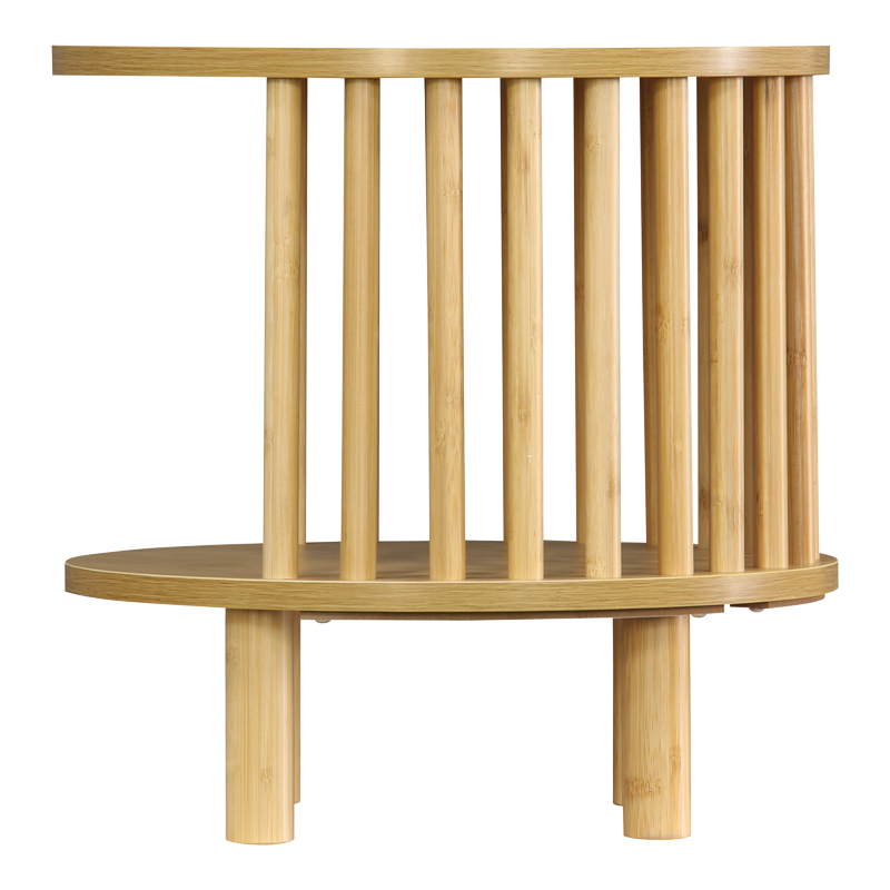 Κομοδίνο Nodial pakoworld MDF/Bamboo σε φυσική απόχρωση Φ40x40εκ - Image 2