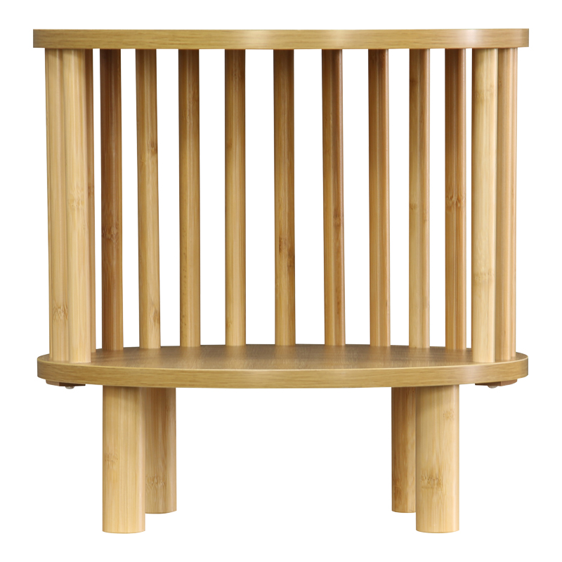 Κομοδίνο Nodial pakoworld MDF/Bamboo σε φυσική απόχρωση Φ40x40εκ - Image 3