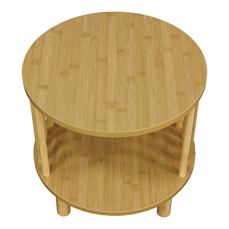 Κομοδίνο Nodial pakoworld MDF/Bamboo σε φυσική απόχρωση Φ40x40εκ - Image 4