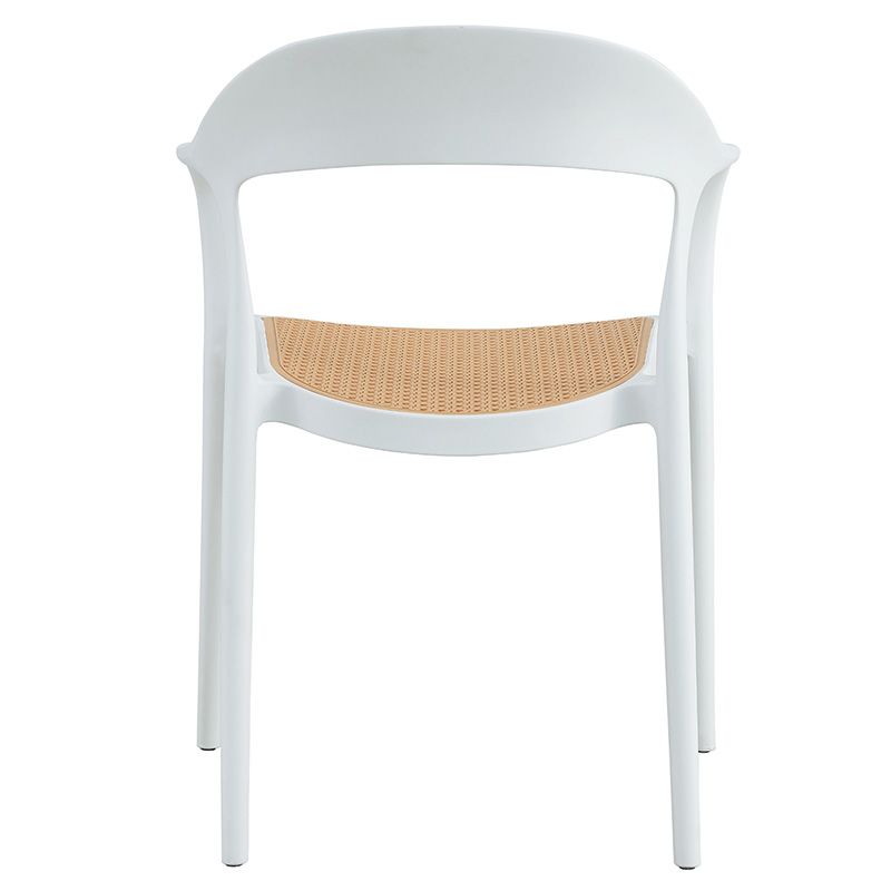 Πολυθρόνα Ember στοιβαζόμενη pakoworld με UV protection PP μπεζ- λευκό 52.5x56.5x81εκ. - Image 3
