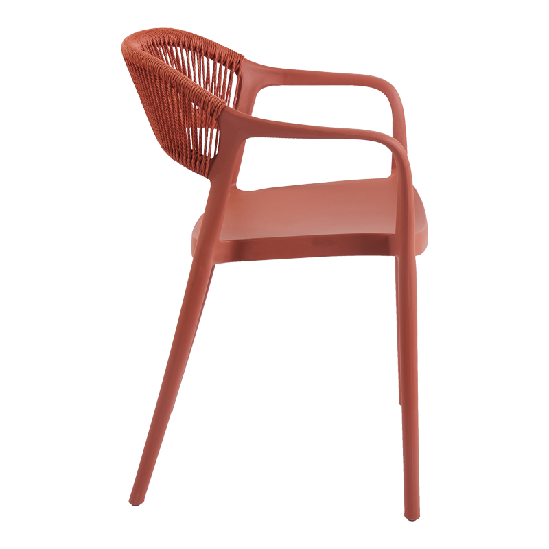 Πολυθρόνα Ankara pakoworld στοιβαζόμενη pp-pe rattan σε terracotta απόχρωση 54x55.5x77εκ - Image 4