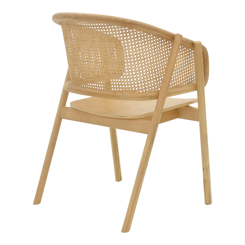 Πολυθρόνα Wenzy pakoworld φυσικό Rattan - μασίφ ξύλο toon 58x58x82εκ - Image 3