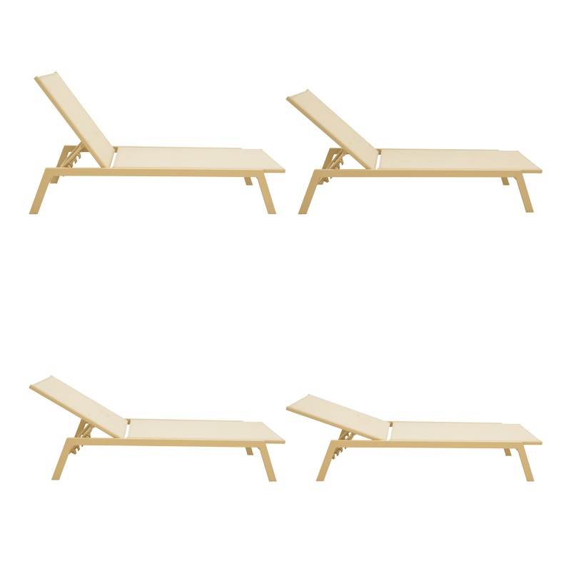 Ξαπλώστρα Boka pakoworld αλουμίνιο cappuccino- textilene σε σαμπανί 60x192x31εκ - Image 2