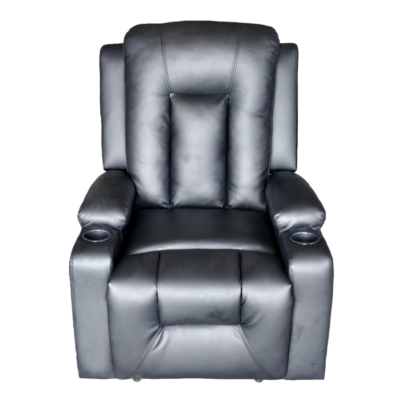 Πολυθρόνα relax Gessel pakoworld PU σε μαύρη απόχρωση 80x90x98εκ - Image 3
