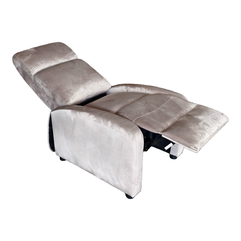 Πολυθρόνα relax Norva pakoworld βελούδο σε γκρι απόχρωση 68.5x86x100εκ - Image 2