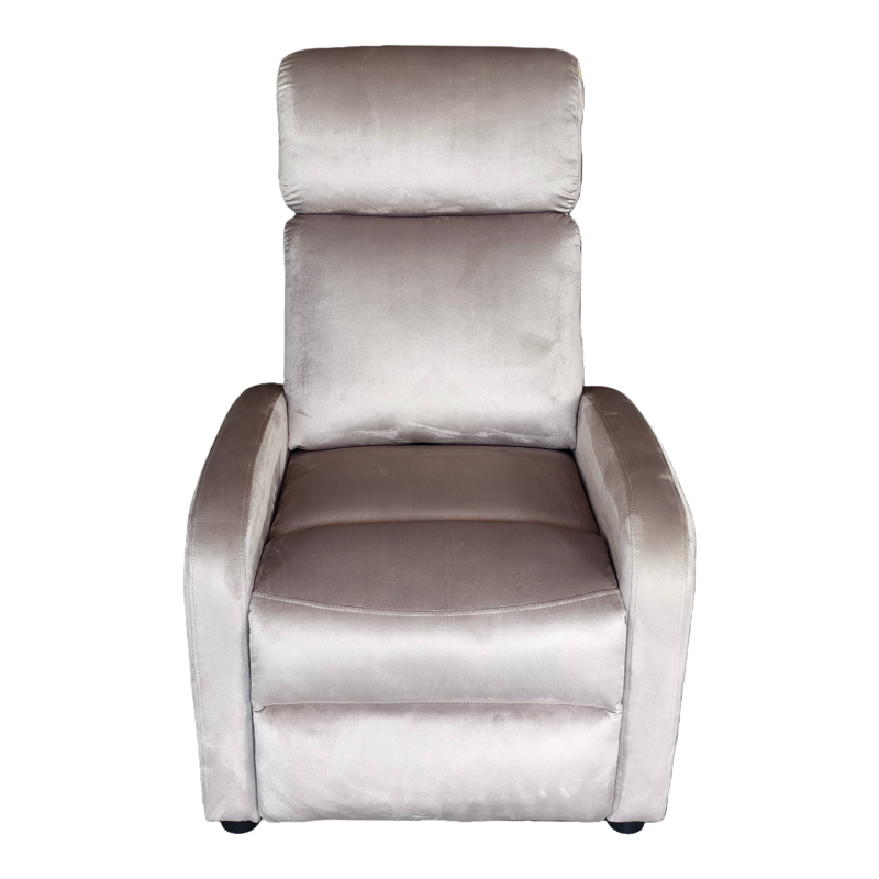 Πολυθρόνα relax Norva pakoworld βελούδο σε γκρι απόχρωση 68.5x86x100εκ - Image 3