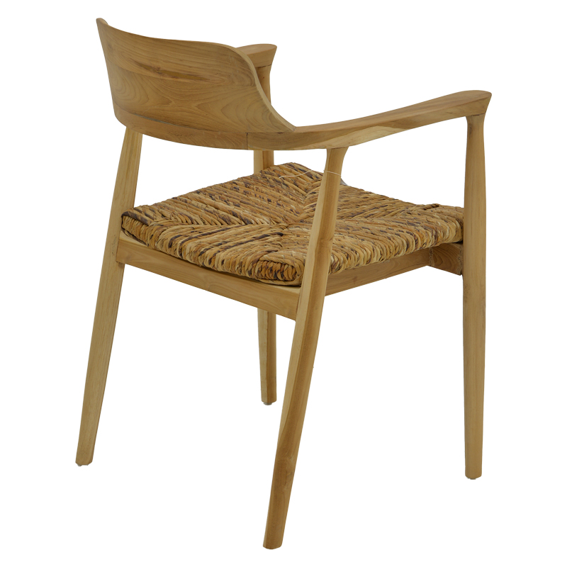 Πολυθρόνα Denverone pakoworld φυσικό teak ξύλο και ψάθα 57x54x79εκ - Image 3