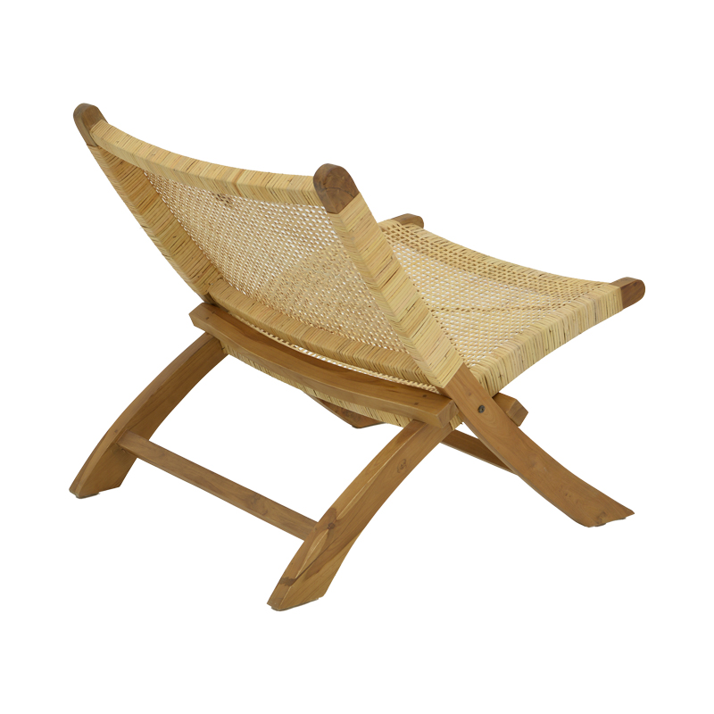 Πολυθρόνα Jerenze pakoworld φυσικό teak ξύλο-φυσικό rattan 65x78x68εκ - Image 3