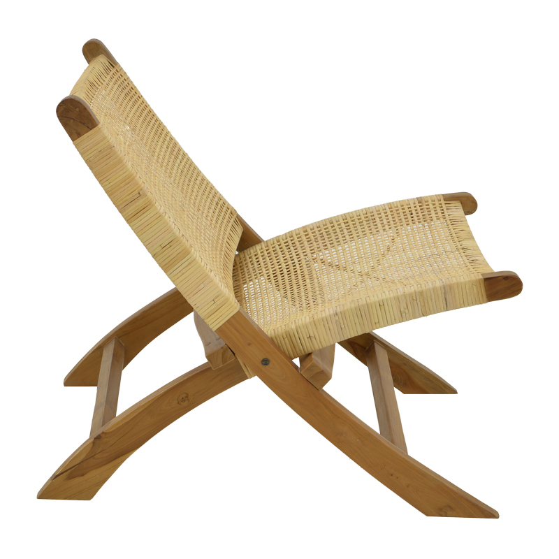 Πολυθρόνα Jerenze pakoworld φυσικό teak ξύλο-φυσικό rattan 65x78x68εκ - Image 4