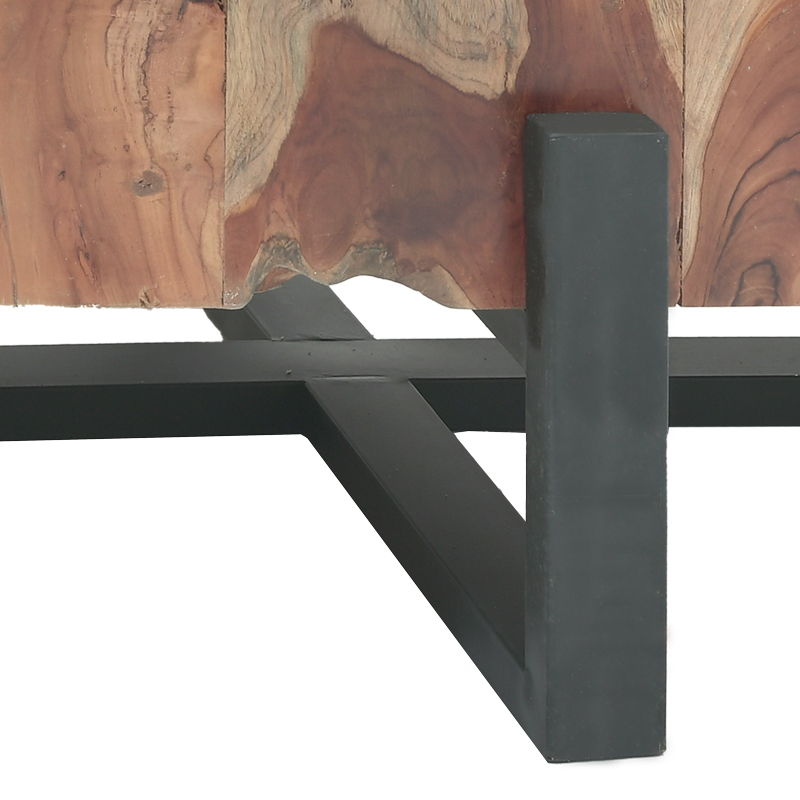 Τραπέζι σαλονιού Borth Inart teak ξύλο σε φυσική απόχρωση 135x90x40εκ - Image 4