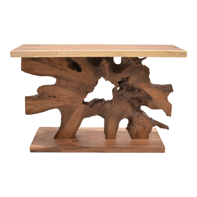 Κονσόλα Nasiol Inart teak ξύλο σε φυσική απόχρωση 120x40x75εκ - Image 3