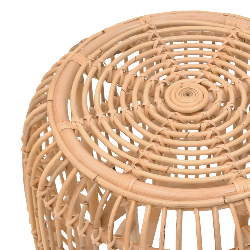 Σκαμπό Rajesty pakoworld rattan σε φυσική απόχρωση Φ60x46εκ - Image 3