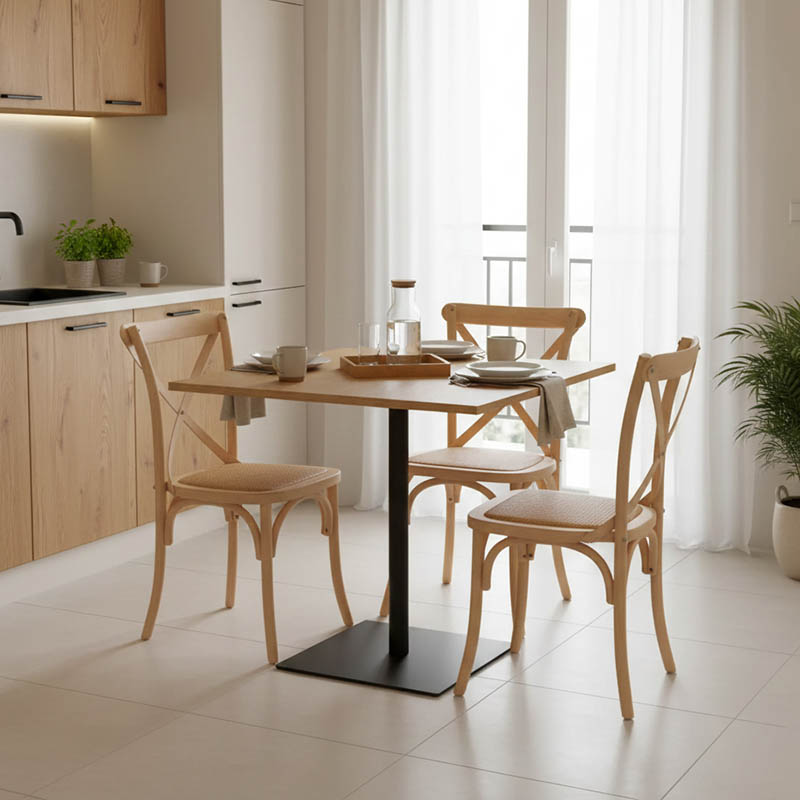 Τραπέζι Nerobian pakoworld mdf σε sonoma απόχρωση 70x70x75εκ - Image 2
