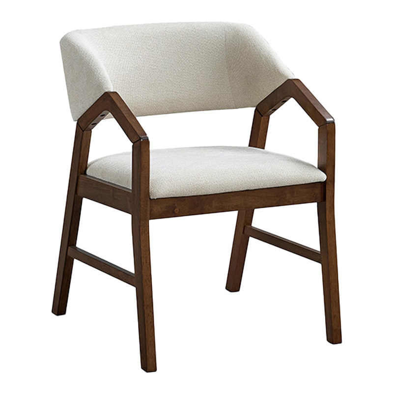 Τραπεζαρία Eleganza-Livia pakoworld σετ 7τεμ mdf σε καρυδί-εκρού απόχρωση 180x99x75.8εκ - Image 2