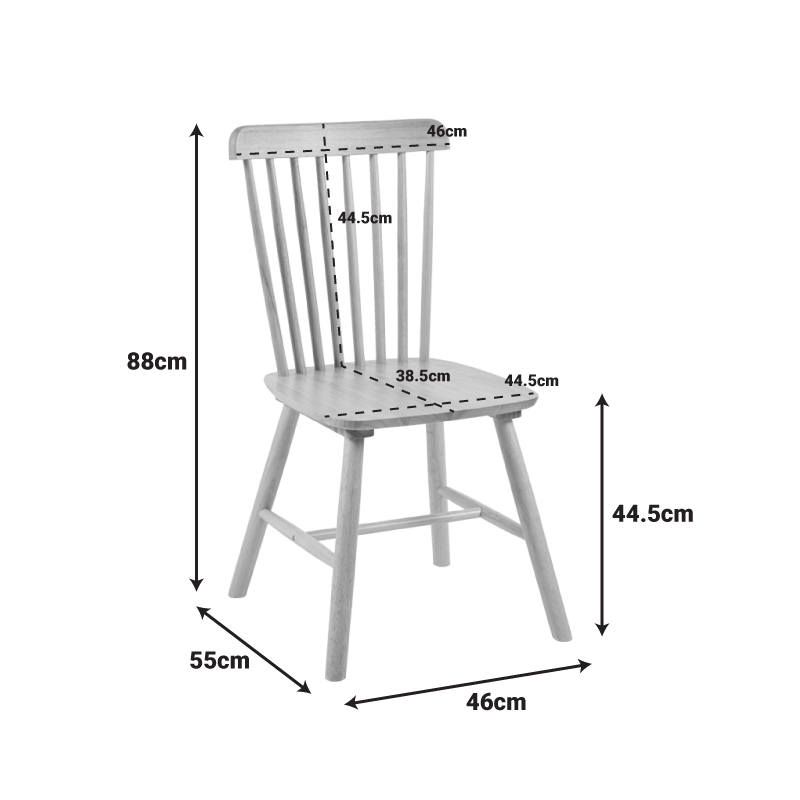 Καρέκλα Bristol pakoworld rubberwood σε μαύρη απόχρωση 45x51x86εκ - Image 2