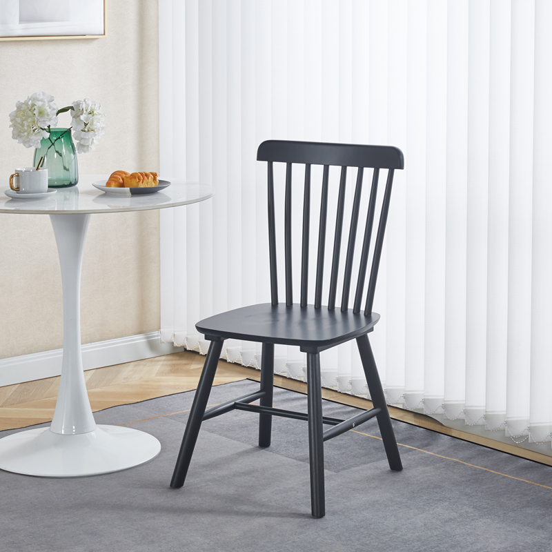 Καρέκλα Bristol pakoworld rubberwood σε μαύρη απόχρωση 45x51x86εκ - Image 3