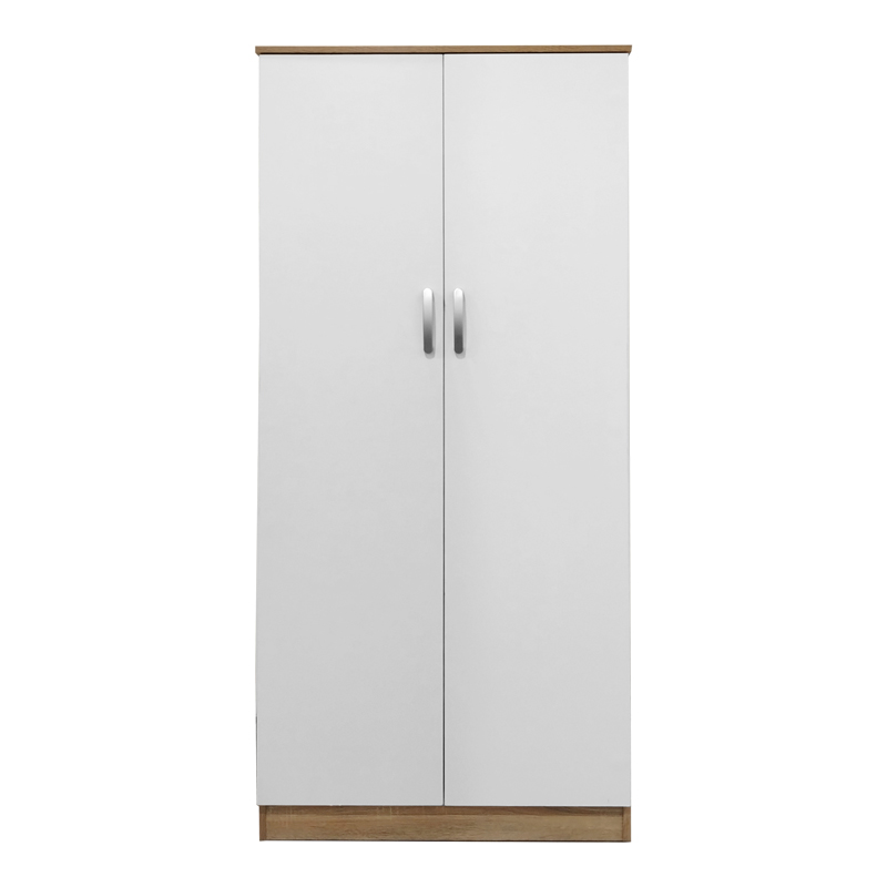 Ντουλάπα δίφυλλη Athos pakoworld σε sonoma-λευκή απόχρωση 80x42x180εκ - Image 4