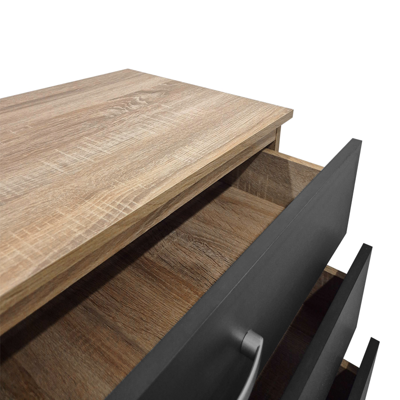 Συρταριέρα Athos pakoworld σε sonoma-ανθρακί απόχρωση 80x40x79εκ - Image 4