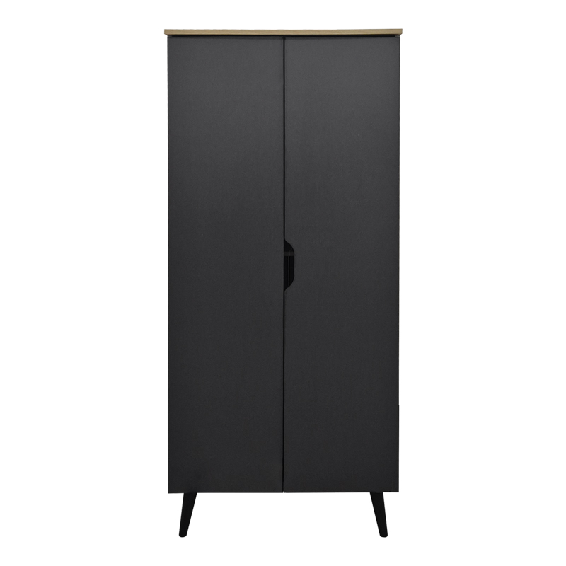Παπουτσοθήκη-ντουλάπα Oufelia pakoworld sonoma-ανθρακί 60x32.5x134.5εκ - Image 4
