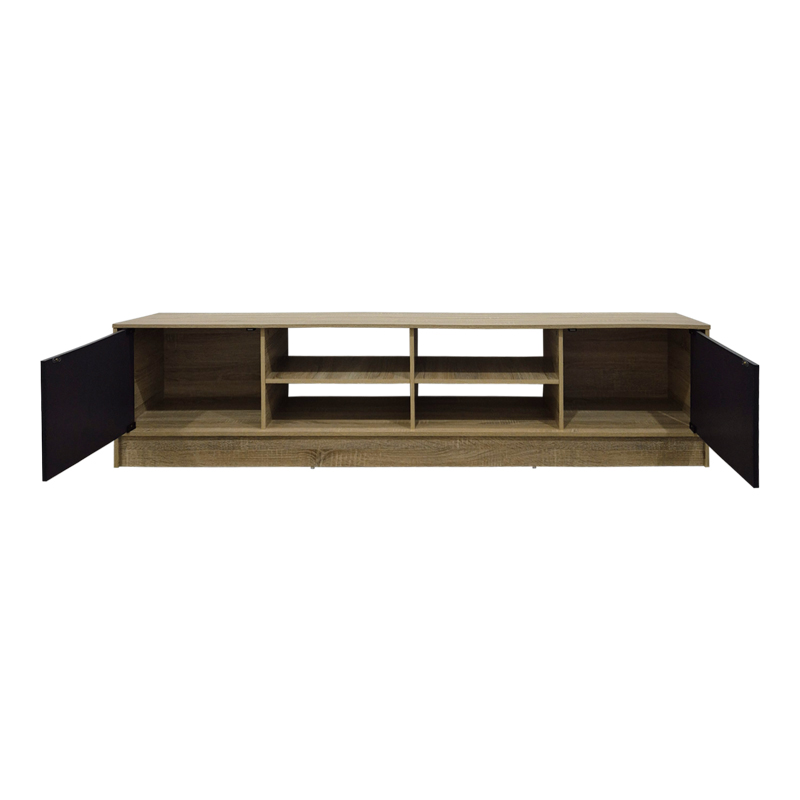 Έπιπλο τηλεόρασης Tivia pakoworld sonoma-ανθρακί 180x35x41.5εκ - Image 2