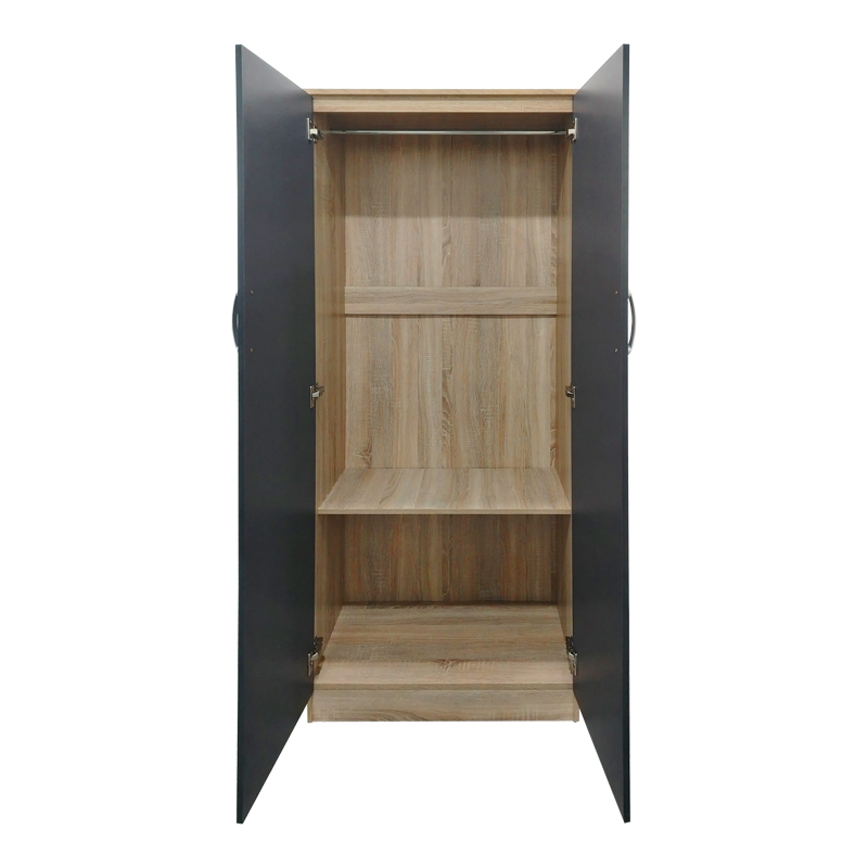 Ντουλάπα τετράφυλλη Athos Ι pakoworld sonoma-ανθρακί 160x42x180εκ - Image 3