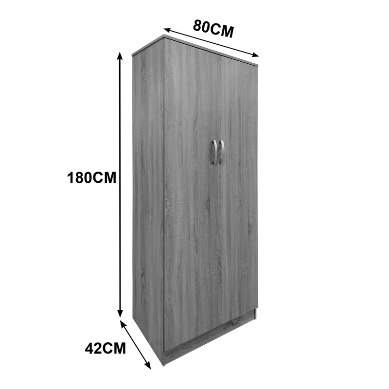 Ντουλάπα τετράφυλλη Athos Ι pakoworld sonoma-ανθρακί 160x42x180εκ - Image 4