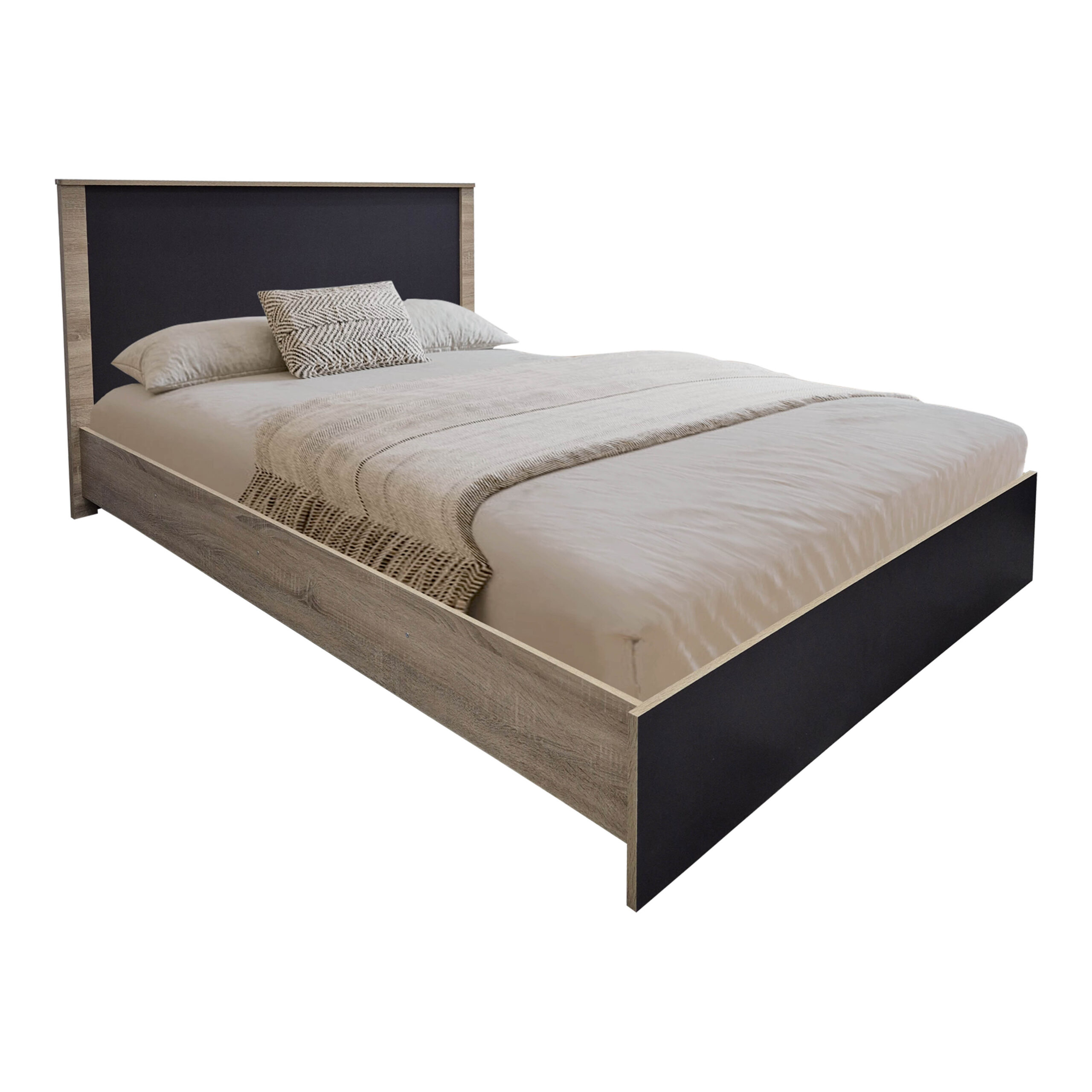 Σετ Κρεβατοκάμαρας Athos Sonoma Ανθρακί με Κρεβάτι 140x200εκ Σετ 3τεμ - Image 2