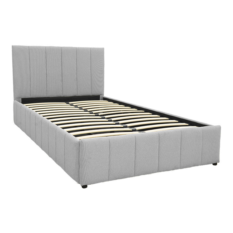 Κρεβάτι Snuggle pakoworld με αποθηκευτικό χώρο ύφασμα γκρι 120x200εκ - Image 4