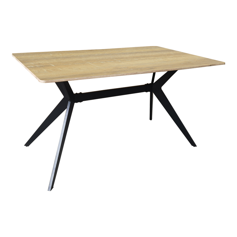 Τραπέζι Ezali pakoworld sonoma mdf με μαύρα μεταλλικά πόδια 140x80x75εκ - Image 2