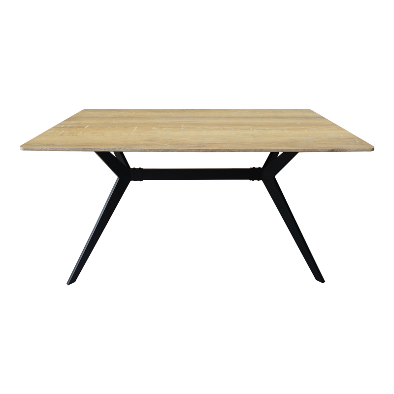 Τραπέζι Ezali pakoworld sonoma mdf με μαύρα μεταλλικά πόδια 140x80x75εκ - Image 3