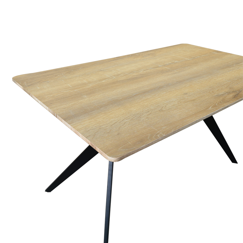 Τραπέζι Ezali pakoworld sonoma mdf με μαύρα μεταλλικά πόδια 140x80x75εκ - Image 4