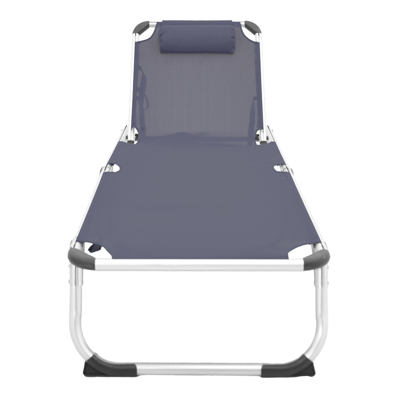 Ξαπλώστρα παραλίας Fevepe pakoworld βαρέως τύπου αλουμίνιο-textilene σε ανθρακί απόχρωση 58.5x185x29.5εκ - Image 3