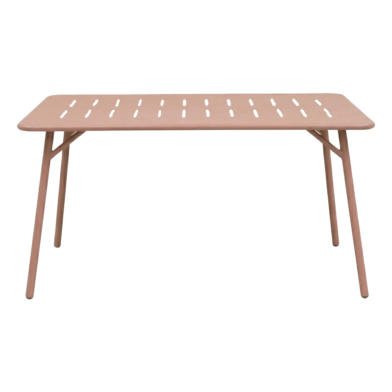 Τραπεζαρία Moraja Deraby pakoworld σετ 5τεμ terracotta μέταλλο 140x80x72εκ - Image 4