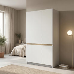 Ντουλάπα τρίφυλλη Merzia pakoworld sonoma-λευκό 120x46.5x183εκ