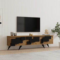 Έπιπλο τηλεόρασης Trida pakoworld oak με μαύρο 160x35x45εκ