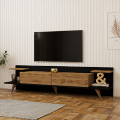 Έπιπλο τηλεόρασης Astry pakoworld oak με ανθρακί 180x36