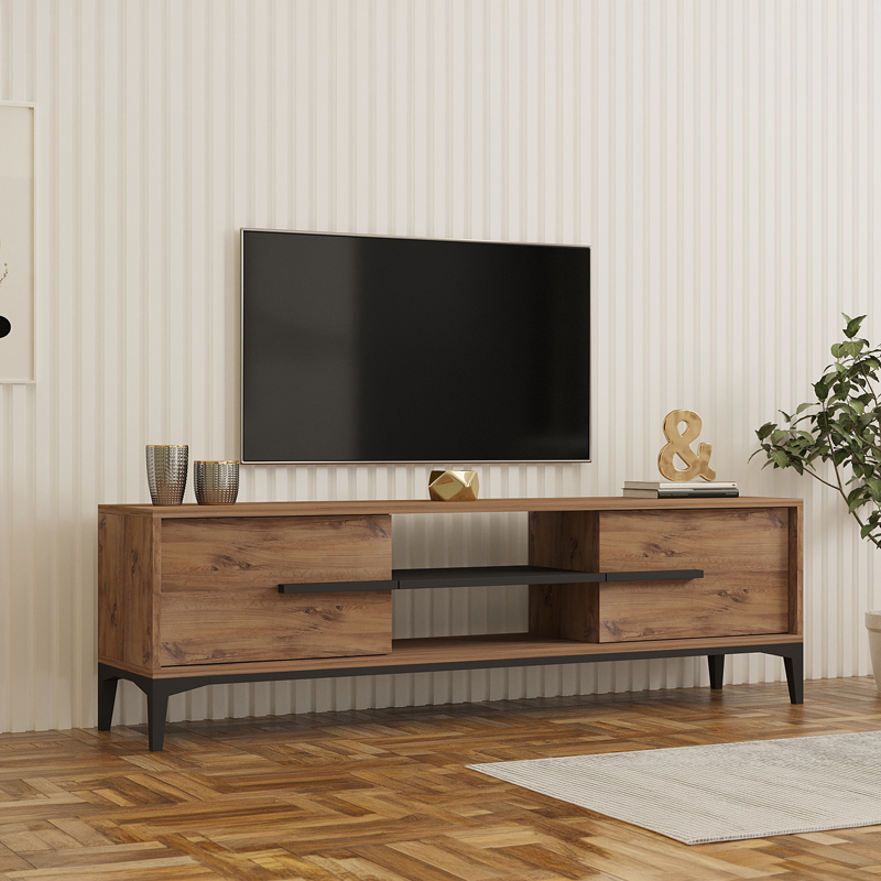 Έπιπλο τηλεόρασης Eslem pakoworld oak με ανθρακί 160x34