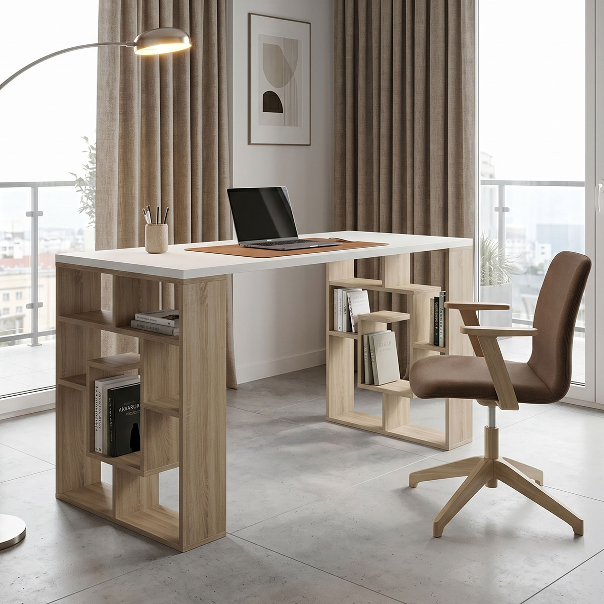 Γραφείο εργασίας Lovet pakoworld sonoma-λευκό 140x60x75εκ