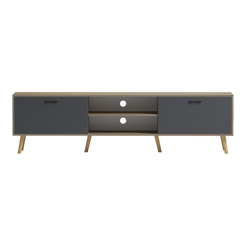 Έπιπλο τηλεόρασης Gorna pakoworld sonoma-ανθρακί 180x35x48.6εκ - Image 4