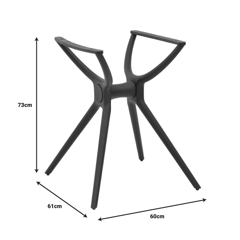 Βάση τραπεζιού Herno pakoworld μαύρο pp 60x61x73εκ - Image 4