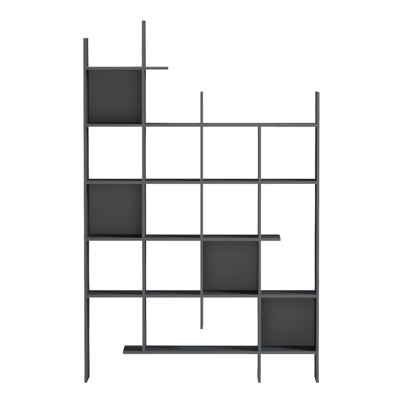 Βιβλιοθήκη Manco pakoworld ανθρακί 122x25.5x188εκ - Image 3