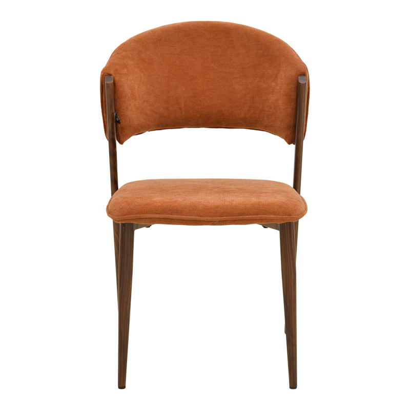 Καρέκλα Dolez pakoworld terracotta ύφασμα-πόδι καρυδί μέταλλο 49x58.5x82εκ - Image 4