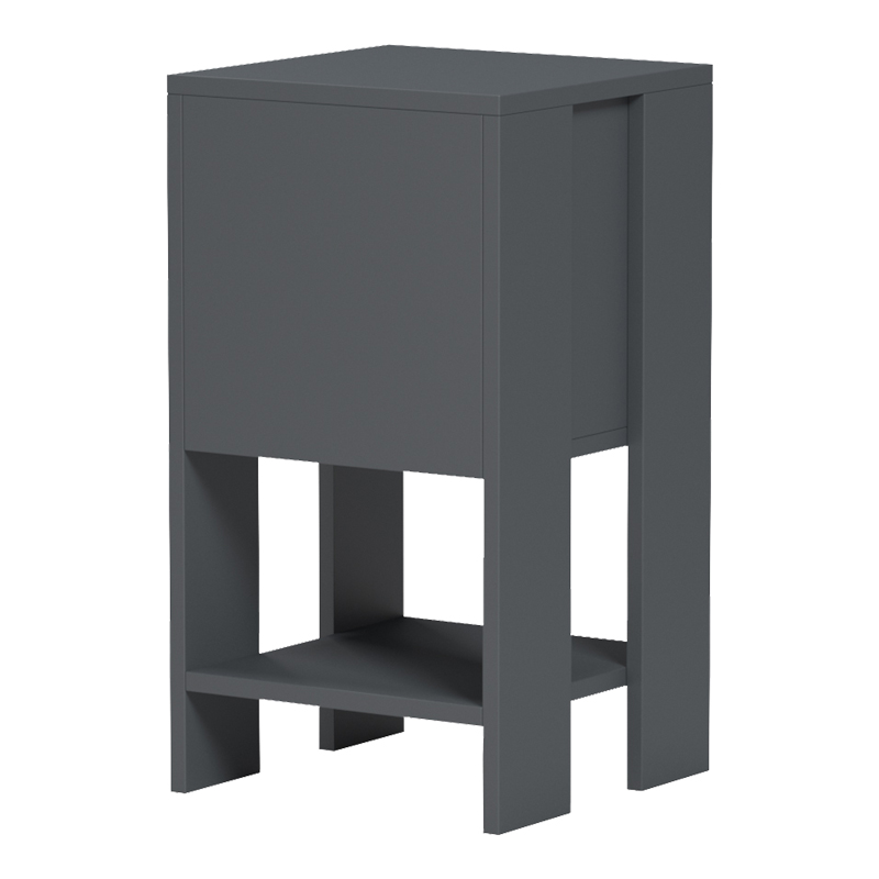 Κομοδίνο Reppo pakoworld ανθρακί 30x30x55εκ - Image 4