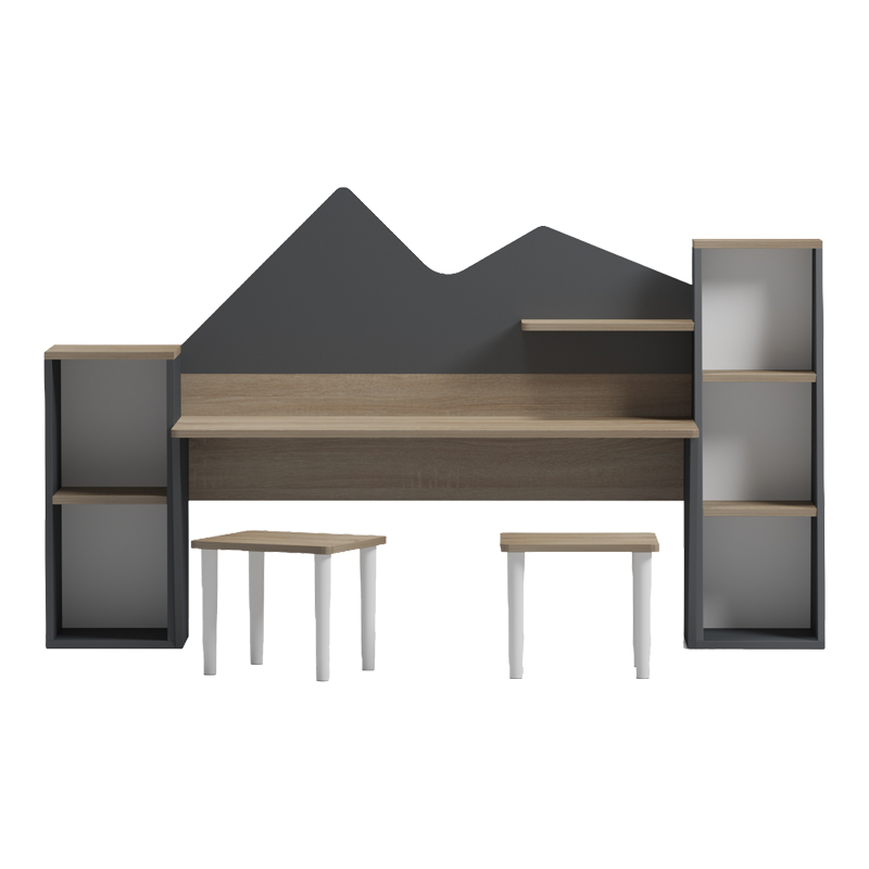 Παιδικό γραφείο με σκαμπο Dualto pakoworld sonoma-ανθρακί 180x30x93.6εκ - Image 2