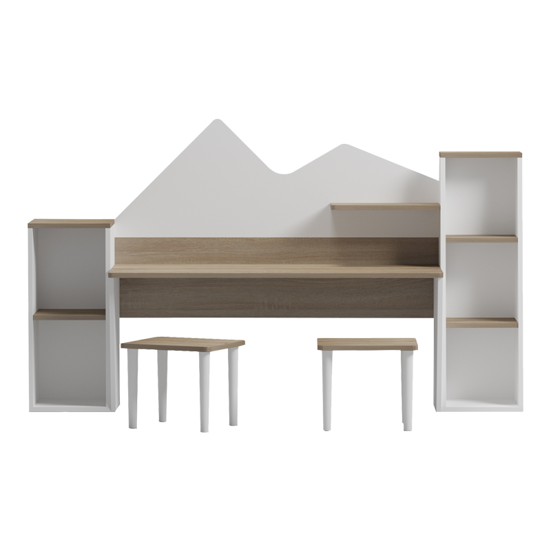 Παιδικό γραφείο με σκαμπο Dualto pakoworld sonoma-λευκό 180x30x93.6εκ - Image 2