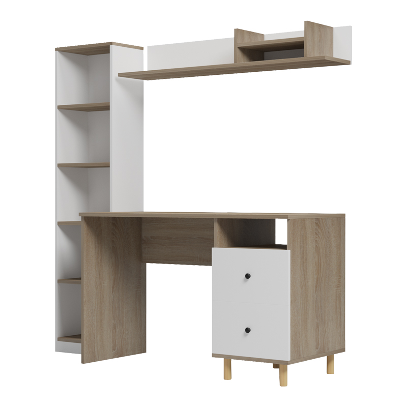 Σύνθεση γραφείου Kontor pakoworld sonoma-λευκό 160x50x158,2εκ - Image 3