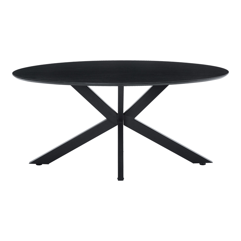 Τραπέζι Makrey pakoworld μαύρο mdf- μεταλλικά πόδια 160x90x75εκ - Image 2