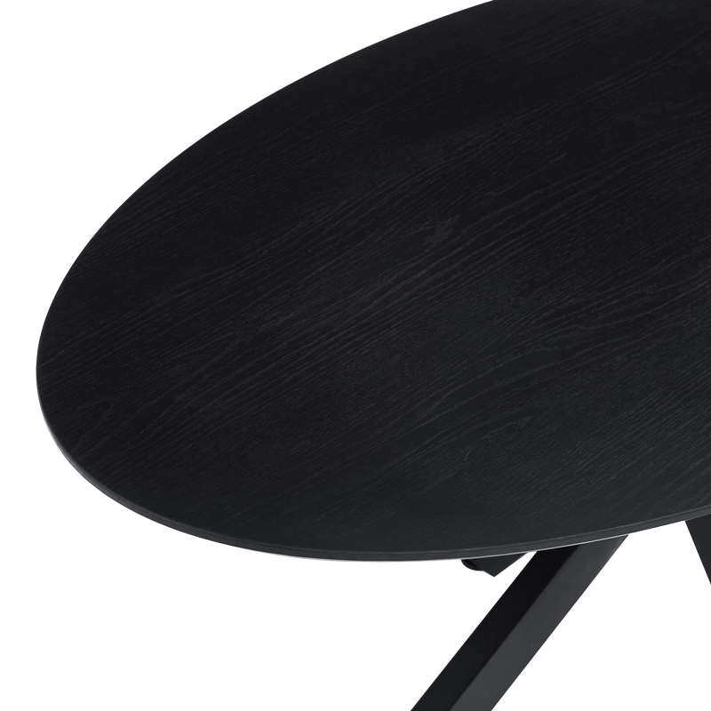 Τραπέζι Makrey pakoworld μαύρο mdf- μεταλλικά πόδια 160x90x75εκ - Image 3