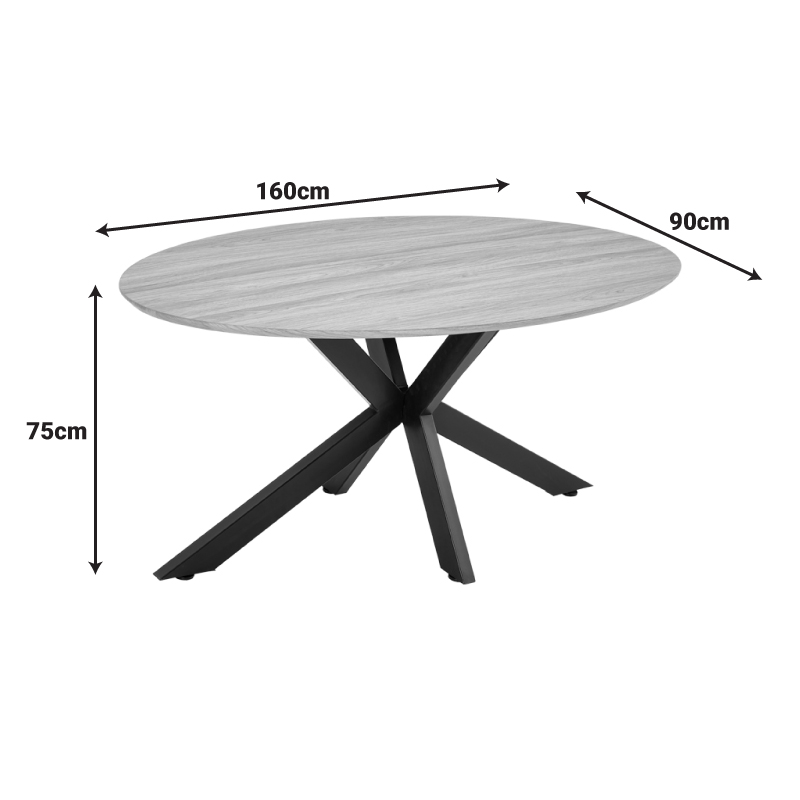 Τραπέζι Makrey pakoworld μαύρο mdf- μεταλλικά πόδια 160x90x75εκ - Image 4