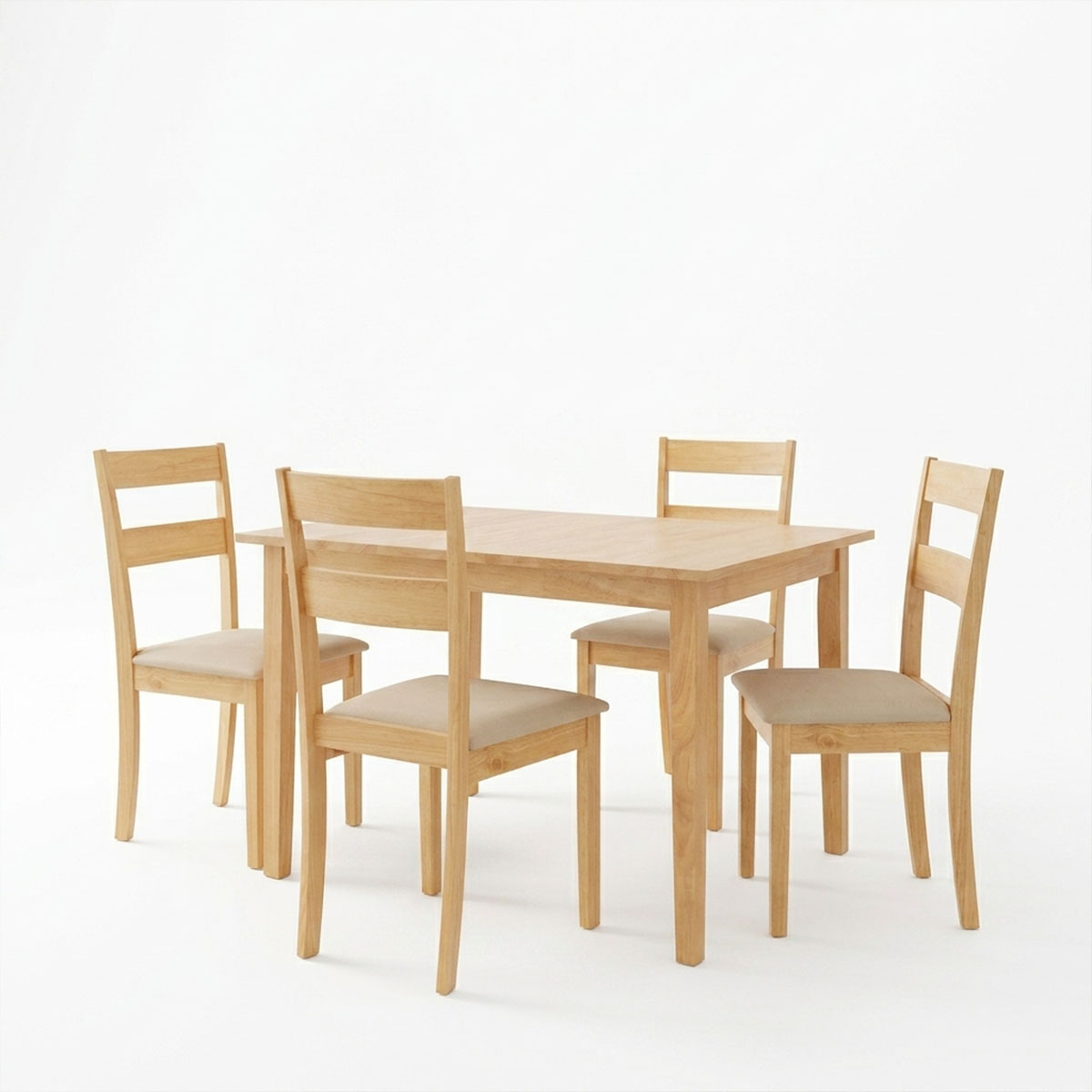 Τραπεζαρία Dallan Country pakoworld 5τεμ σε φυσική απόχρωση rubberwood 120-150x80x74εκ - Image 2